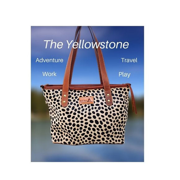 Hair On Cowhide Animal Print Cheetah/Leather Tote - Picture 1 of 12